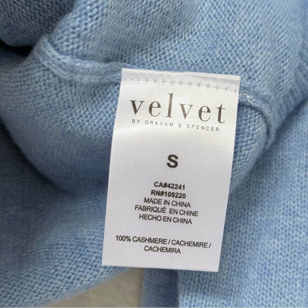 Velvet x Cleo Wade Chrichet Cashmere Cardigan Blue NWT - Picture 4 of 5